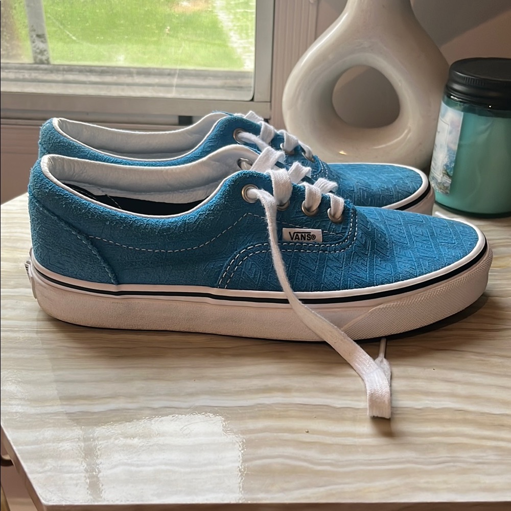 Vans Aqua Canvas Shoes with White Accents